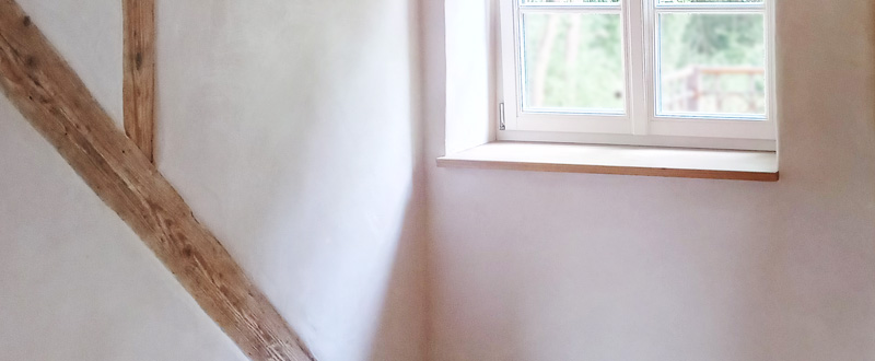 Innenraum Kalkputz in Fachwerkhaus